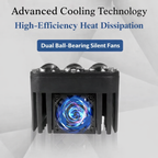 High-power 3-LED headlight, mini heat sink, 12V/24V – Sporty design. Compatible with trucks, pickups, SUVs, Jeeps, vans, trailers, ATVs/UTVs, and work vehicles,...