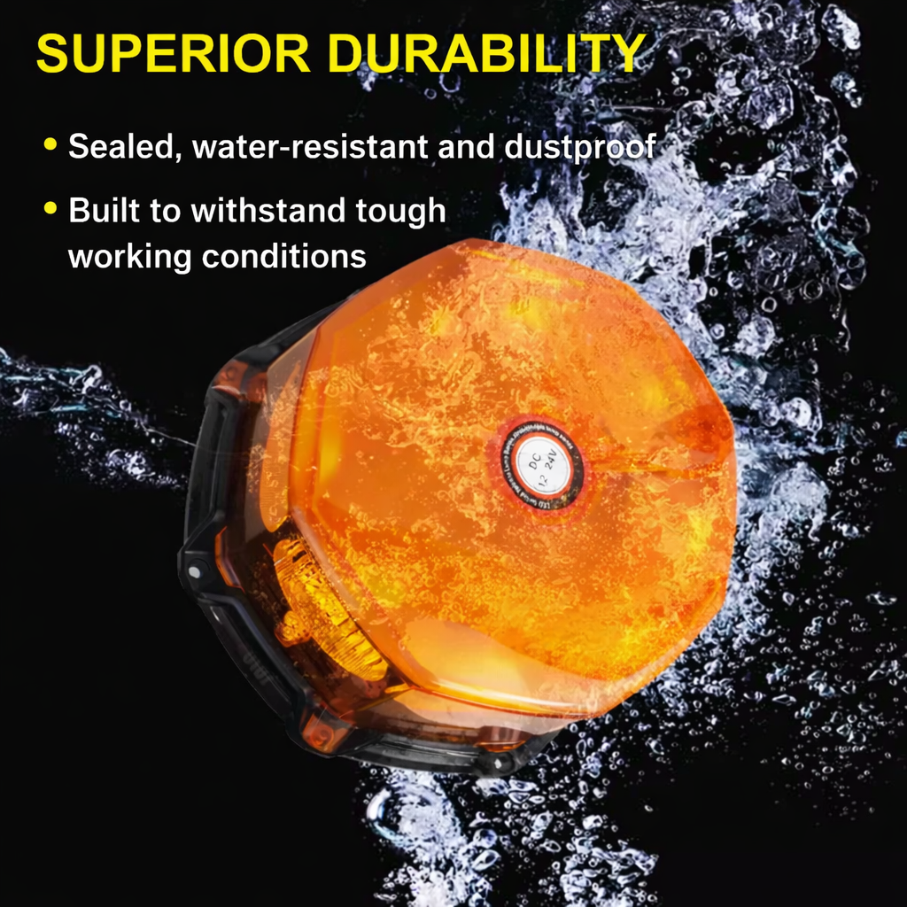 COB LED Warning Beacon Light – Magnetic Safety Strobe for Trucks, Work & Construction Vehicles,...