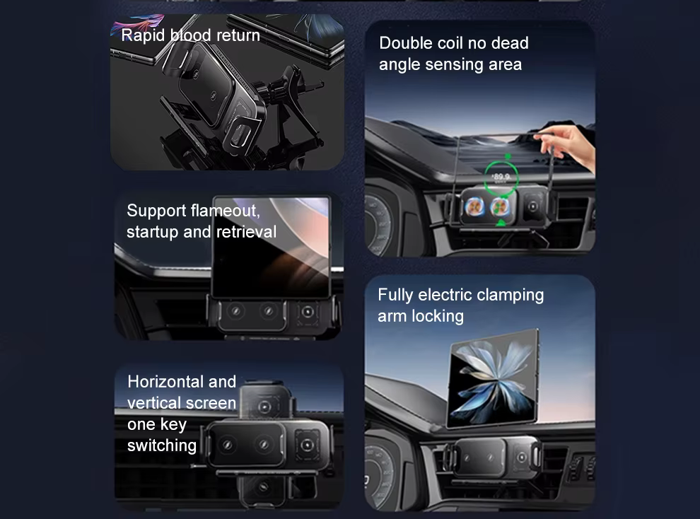 Car phone holder with wireless charging function