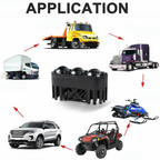 High-power 3-LED headlight, mini heat sink, 12V/24V – Sporty design. Compatible with trucks, pickups, SUVs, Jeeps, vans, trailers, ATVs/UTVs, and work vehicles,...