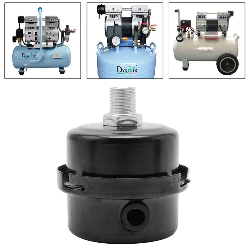 Air Compressor Intake Filter Silencer 1/2” 5/8” 3/4” – Noise Reduction Muffler for Oil-Free Compressors (12.5mm / 16mm / 20mm)