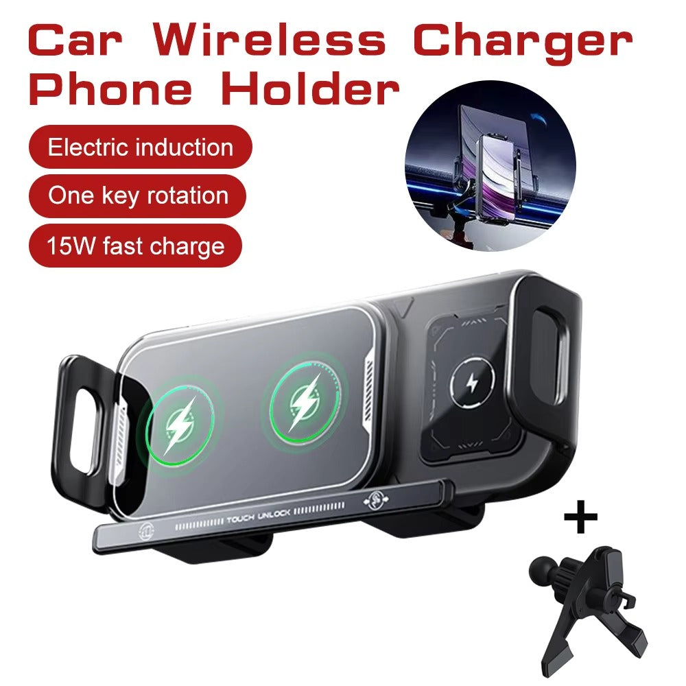 Car phone holder with wireless charging function