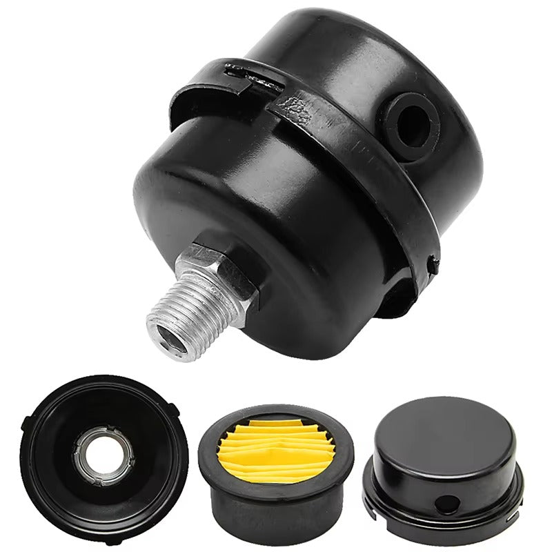 Air Compressor Intake Filter Silencer 1/2” 5/8” 3/4” – Noise Reduction Muffler for Oil-Free Compressors (12.5mm / 16mm / 20mm)