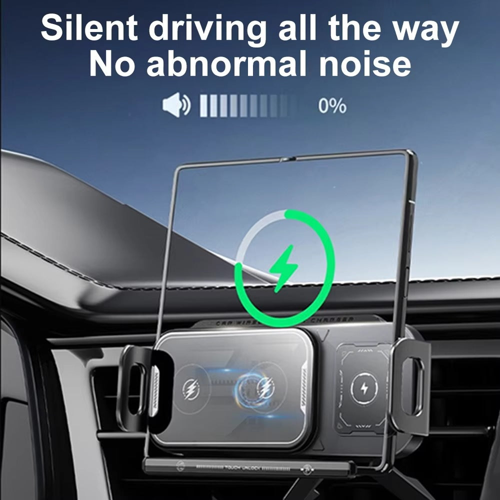 Car phone holder with wireless charging function