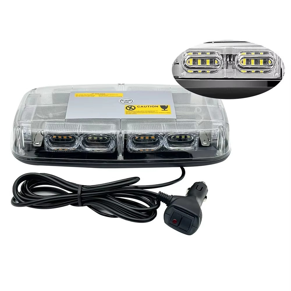 Low Profile Amber LED Mini Lightbar – Magnetic Mount & Multi-Pattern Flash