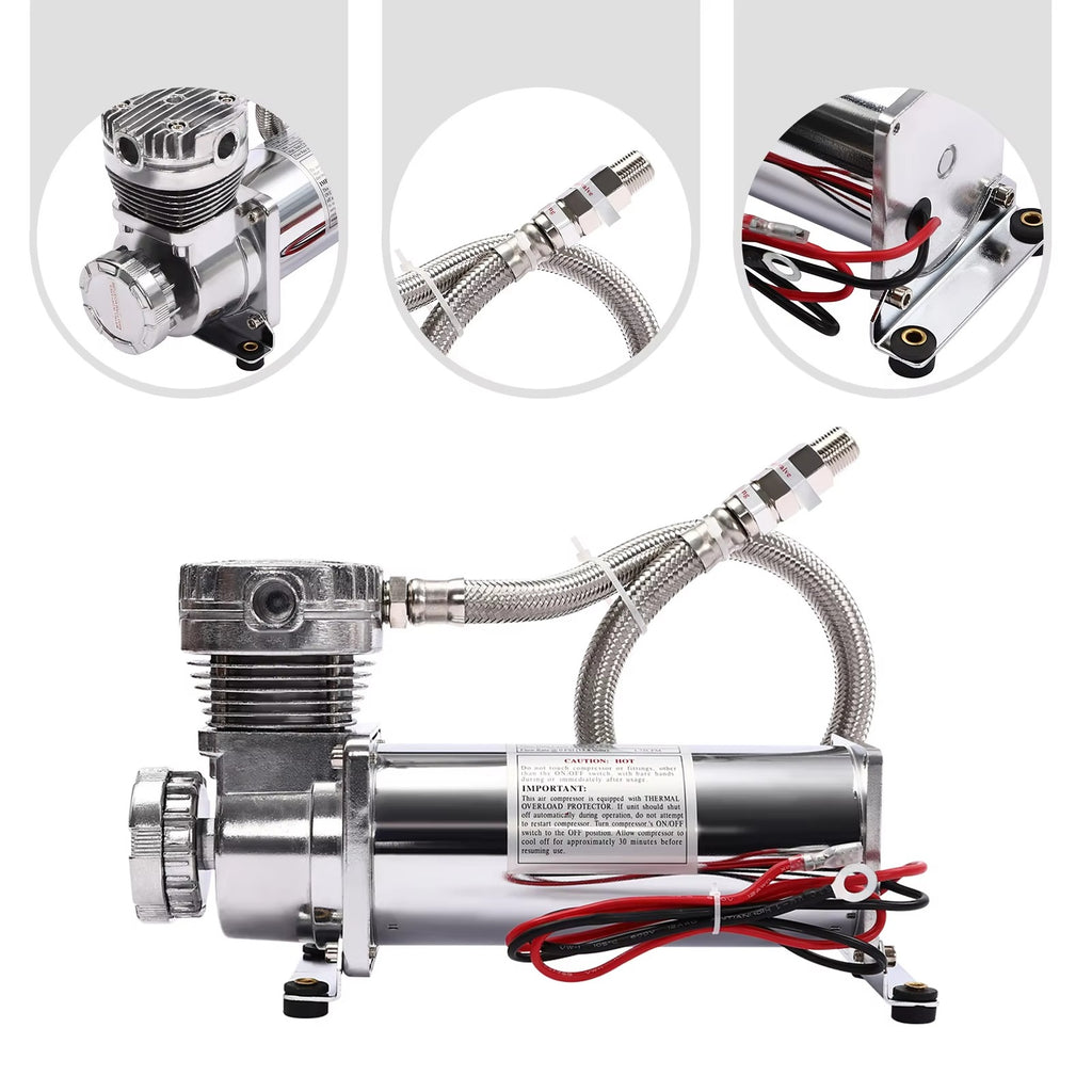 Compresor de suspensión neumática de 200-300 W, kit de compresor de aire de 50 l/min y 200 PSI, compresor de 12 V y 23 A