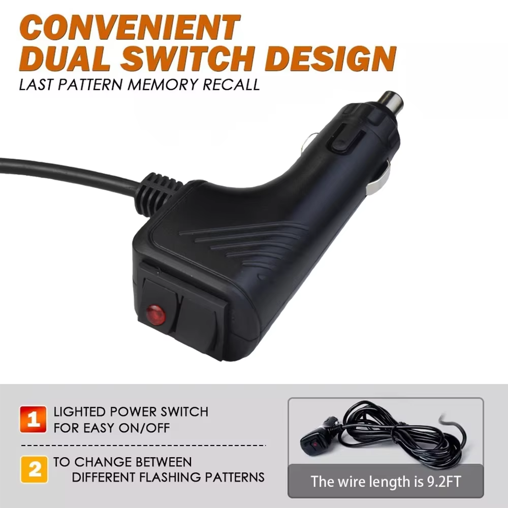 COB LED Warning Beacon Light – Magnetic Safety Strobe for Trucks, Work & Construction Vehicles,...