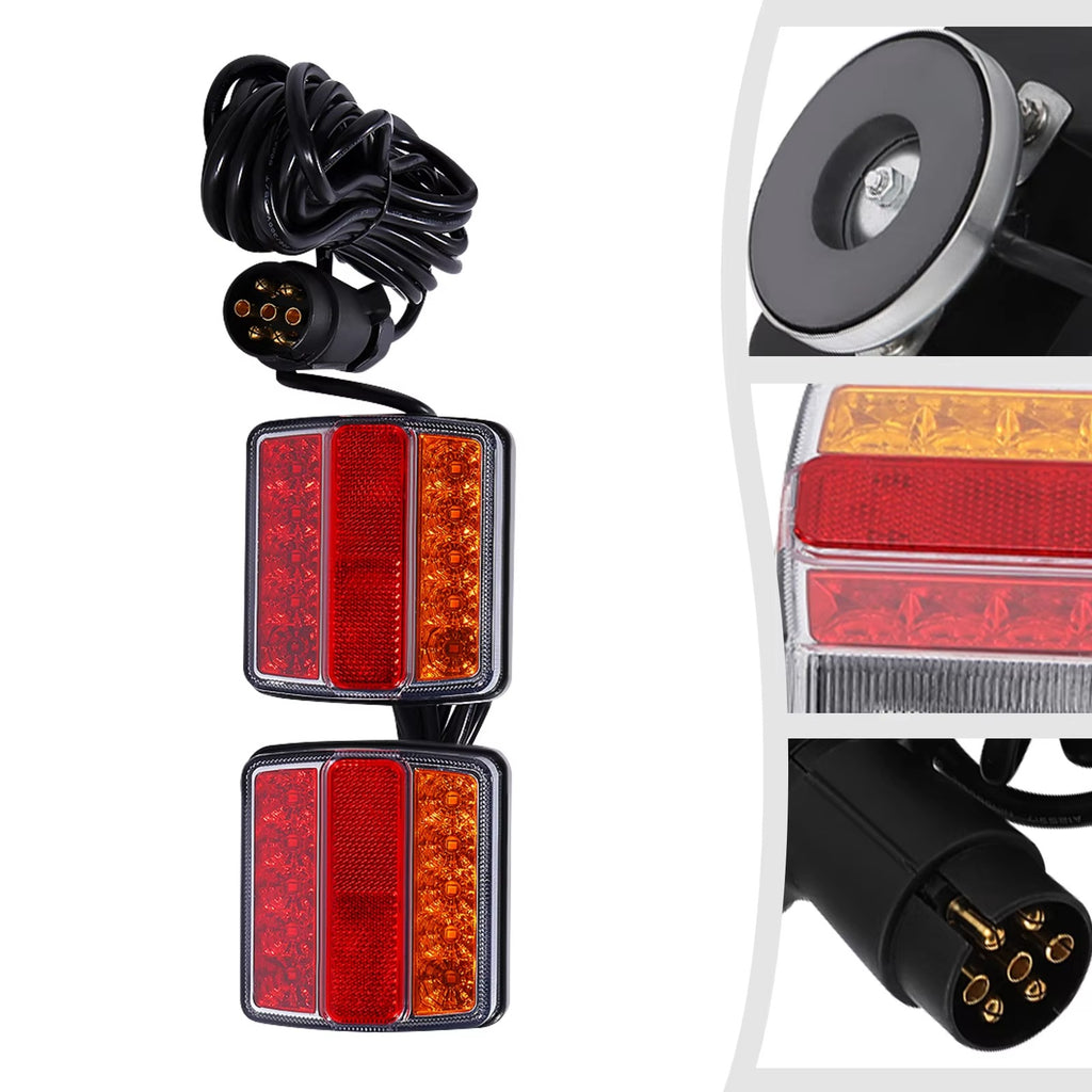 Luces traseras LED adicionales para remolques, 12V, Enchufe de 7 pines, Carcasa de ABS duradero, Traseras izquierda y derecha