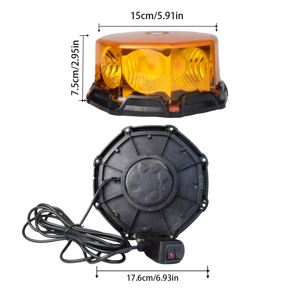 COB LED Warning Beacon Light – Magnetic Safety Strobe for Trucks, Work & Construction Vehicles,...