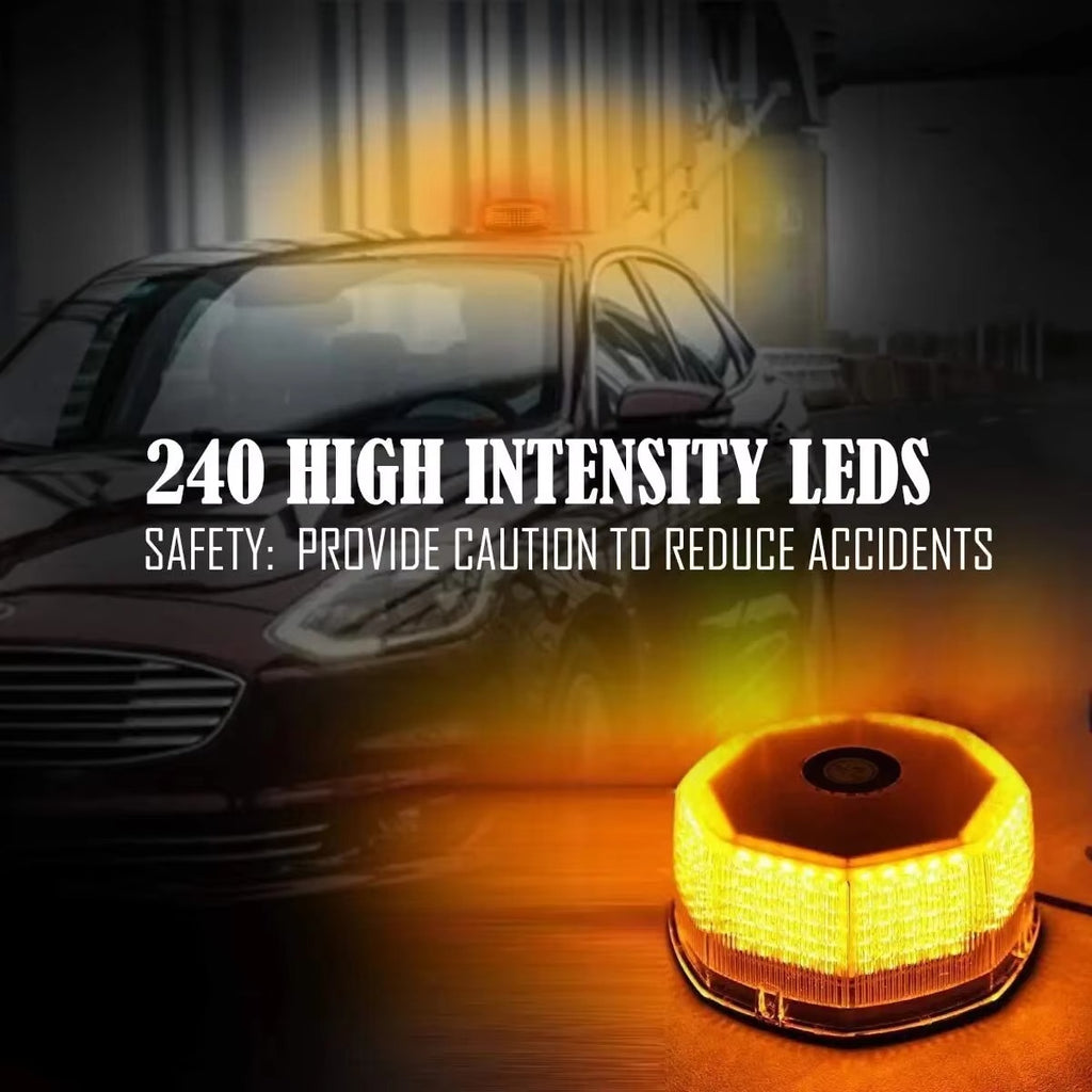 Luz estroboscópica magnética de techo con 240 LED – Luz de advertencia para vehículos de 12V 24V