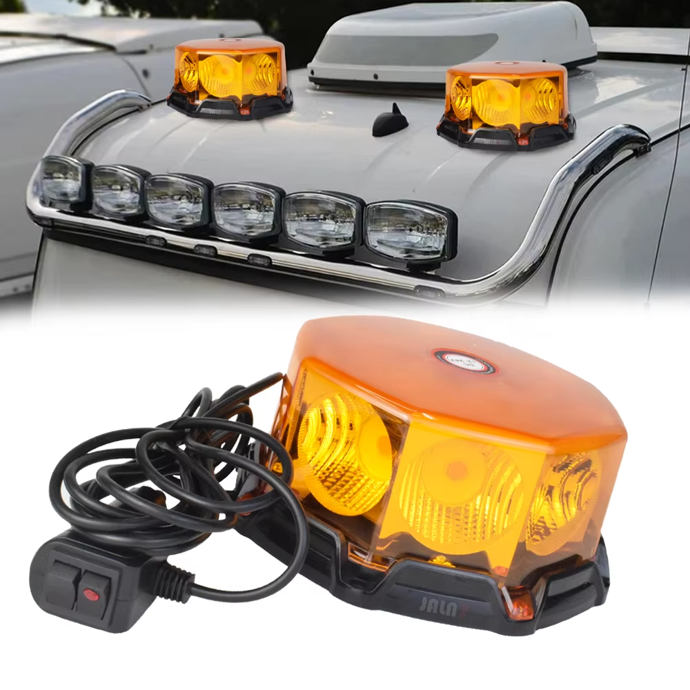 COB LED Warning Beacon Light – Magnetic Safety Strobe for Trucks, Work & Construction Vehicles,...