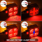 Luz de advertencia LED intermitente de 3 pulgadas cuadrada, doble cara, 12V/24V para camiones, volquetes, remolques, Peterbilt, Kenworth, Freightliner, etc.