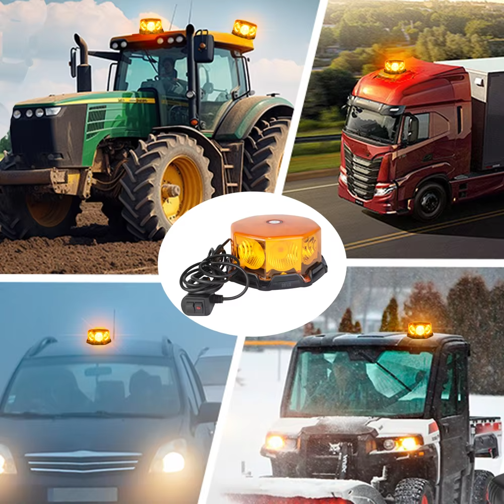 COB LED Warning Beacon Light – Magnetic Safety Strobe for Trucks, Work & Construction Vehicles,...