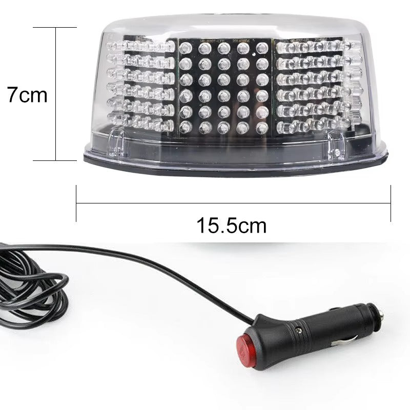 Luz estroboscópica magnética de techo con 240 LED – Luz de advertencia para vehículos de 12V 24V