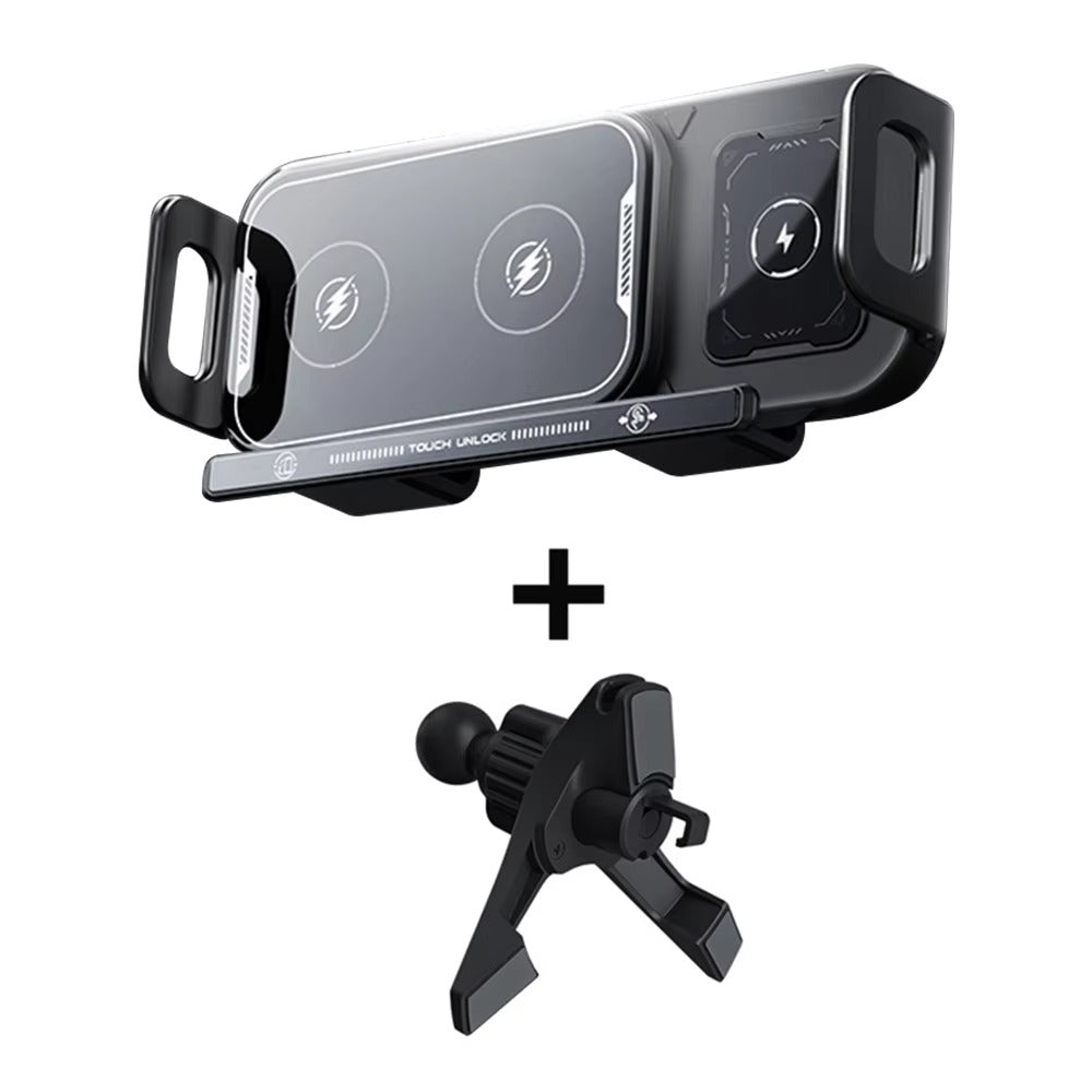 Car phone holder with wireless charging function