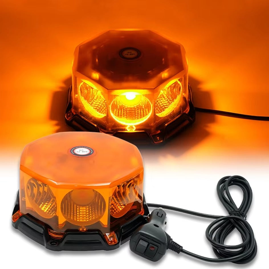 COB LED Warning Beacon Light – Magnetic Safety Strobe for Trucks, Work & Construction Vehicles,...