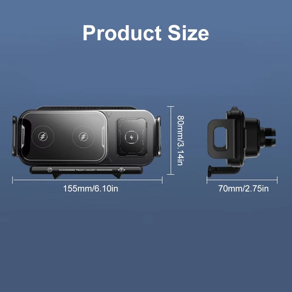 Car phone holder with wireless charging function