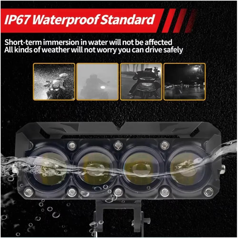 [AUXILIARY LIGHT] Multi-eye fog lights, 2 modes (white and yellow), 12V/24V, for trucks, dump trucks, trailers, etc.