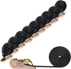 Cinchas de amarre de carga con hebilla de carraca, cinchas de alta resistencia de 25 mm/6 m, resistencia a la tracción de 0,8 toneladas, material de poliéster.