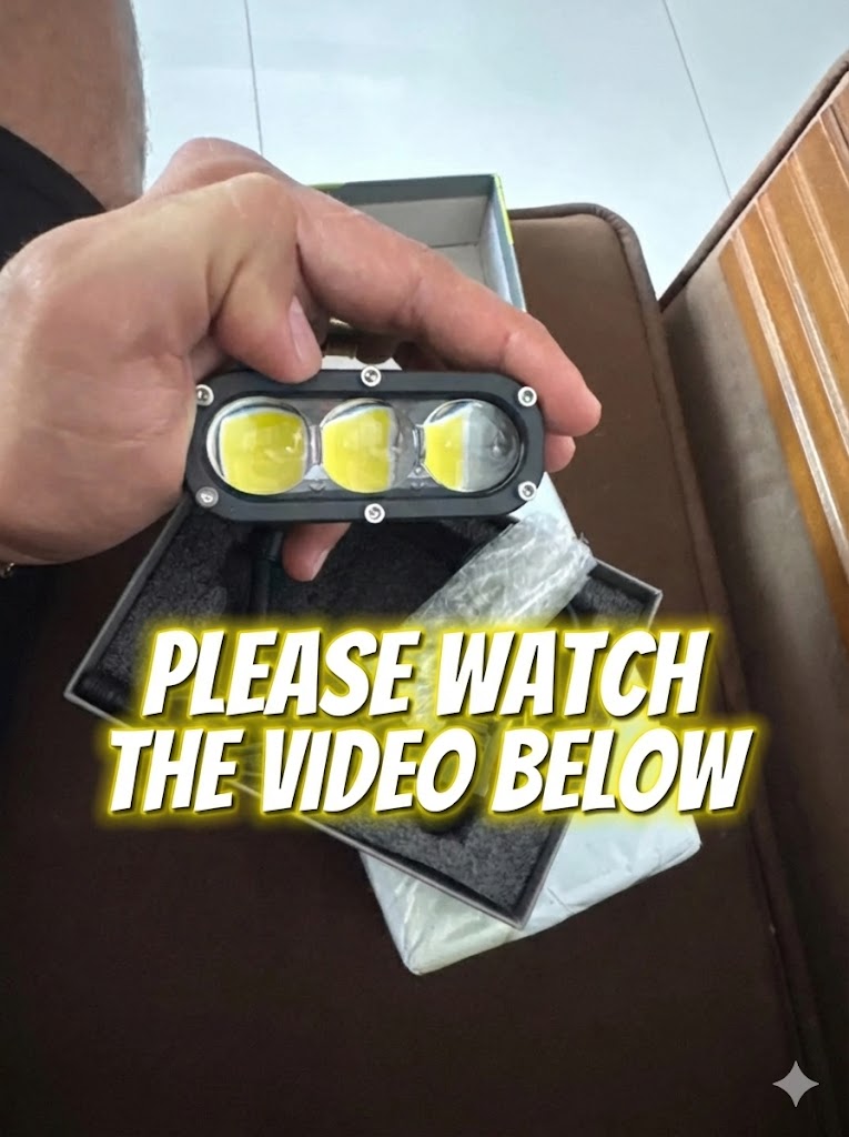 High-power 3-LED headlight, mini heat sink, 12V/24V – Sporty design. Compatible with trucks, pickups, SUVs, Jeeps, vans, trailers, ATVs/UTVs, and work vehicles,...