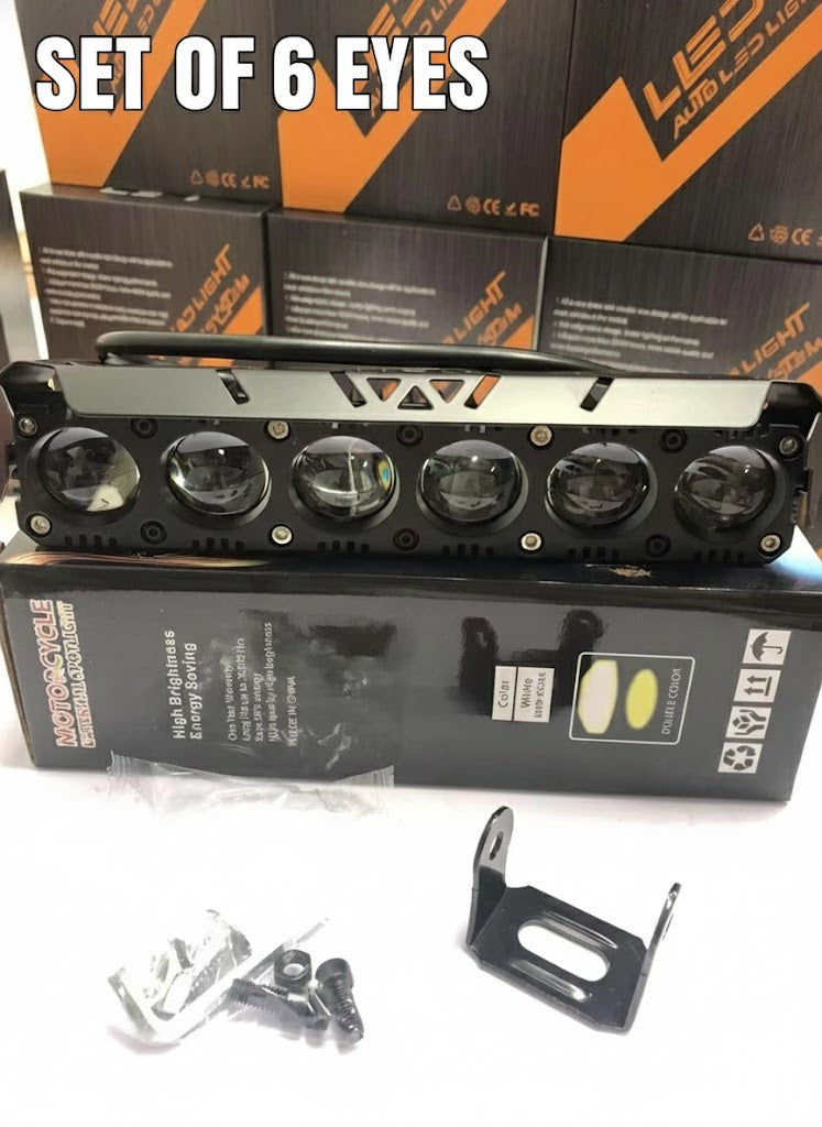 [AUXILIARY LIGHT] Multi-eye fog lights, 2 modes (white and yellow), 12V/24V, for trucks, dump trucks, trailers, etc.
