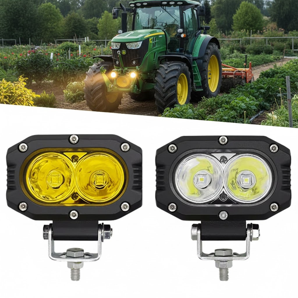 AUXILIARY LIGHT 120W (white and yellow) 9–30V work headlight for trucks, dump trucks, trailers, etc.