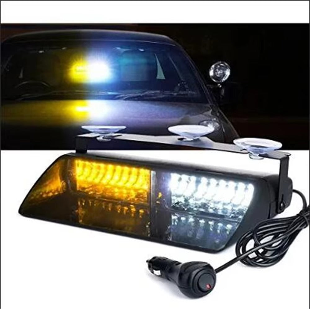 LED Strobe Light with Suction Cup Mount – 16 LED Windshield Emergency Light for Trucks, Ford F150/Ranger Compatible,... (No Magnet Needed)