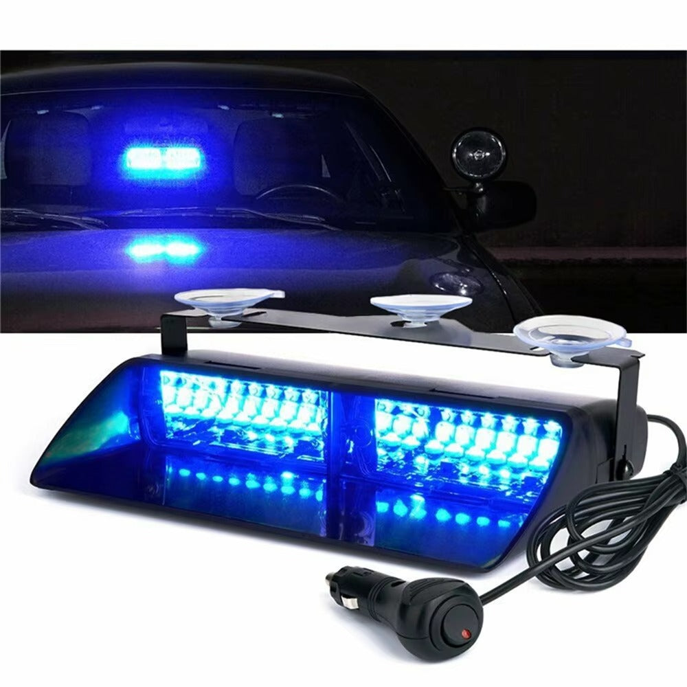 Luz estroboscópica LED con soporte de ventosa – Luz de emergencia LED de 16 para parabrisas de camiones, compatible con Ford F150/Ranger,... (no necesita imán)