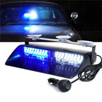 Luz estroboscópica LED con soporte de ventosa – Luz de emergencia LED de 16 para parabrisas de camiones, compatible con Ford F150/Ranger,... (no necesita imán)