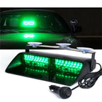 Luz estroboscópica LED con soporte de ventosa – Luz de emergencia LED de 16 para parabrisas de camiones, compatible con Ford F150/Ranger,... (no necesita imán)