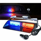 Luz estroboscópica LED con soporte de ventosa – Luz de emergencia LED de 16 para parabrisas de camiones, compatible con Ford F150/Ranger,... (no necesita imán)
