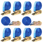 Cinchas de amarre de carga con hebilla de carraca, cinchas de alta resistencia de 25 mm/6 m, resistencia a la tracción de 0,8 toneladas, material de poliéster.